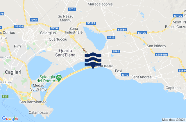 Mappa delle maree di Sinnai, Italy
