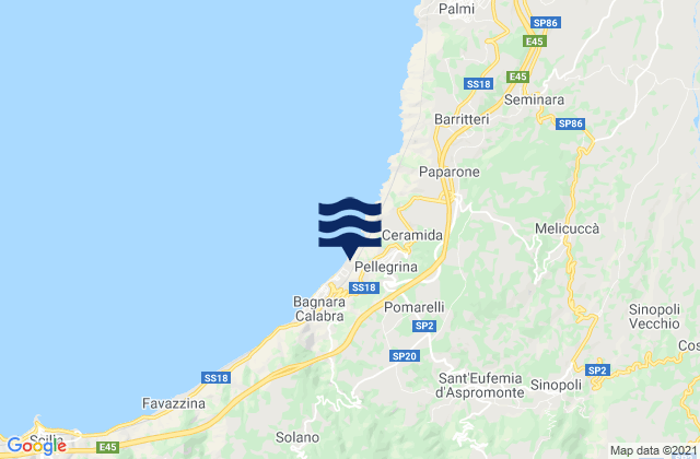Mappa delle maree di Sinopoli, Italy