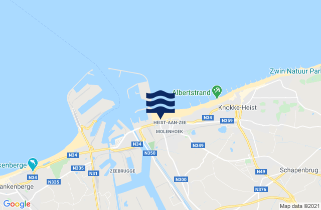 Mappa delle maree di Sint-Kruis, Belgium