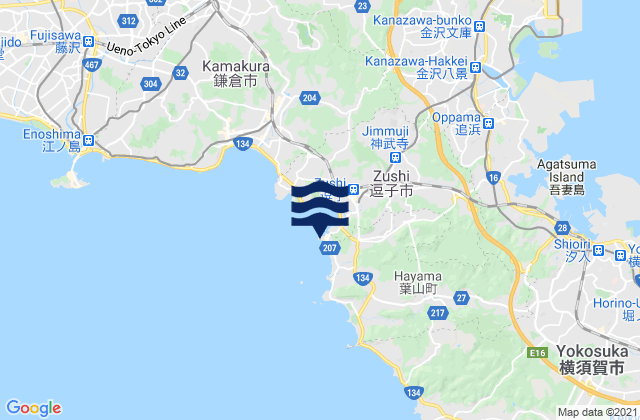 Mappa delle maree di Sinzyuku Wan (Zusi), Japan