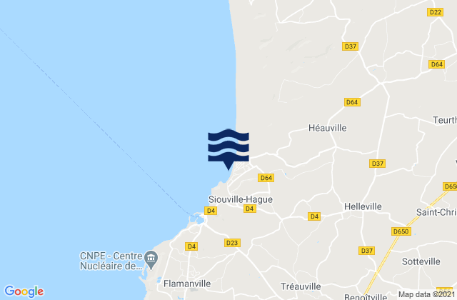 Mappa delle maree di Siouville, France