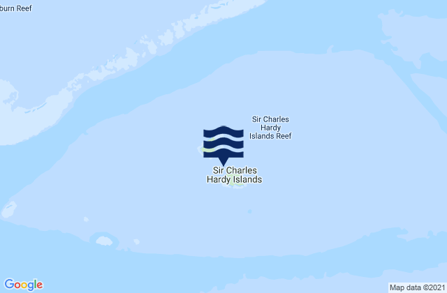 Mappa delle maree di Sir Charles Hardy Islands, Australia