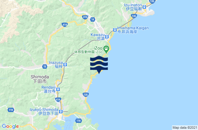 Mappa delle maree di Sirahama (Izu), Japan