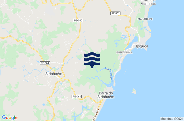 Mappa delle maree di Sirinhaém, Brazil