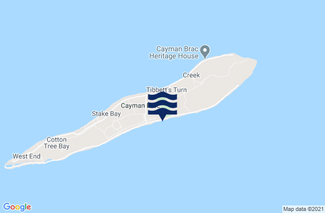 Mappa delle maree di Sister Island, Cayman Islands