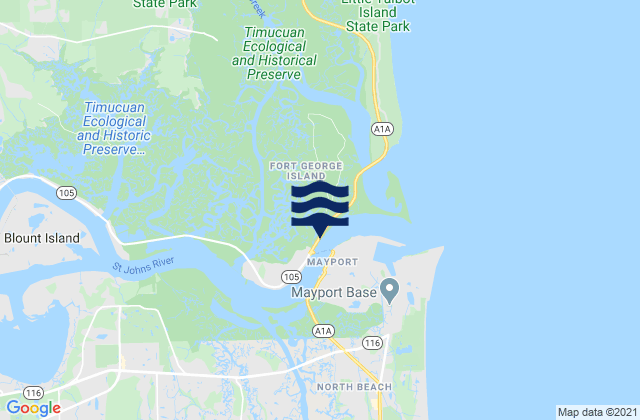 Mappa delle maree di Sisters Creek, United States