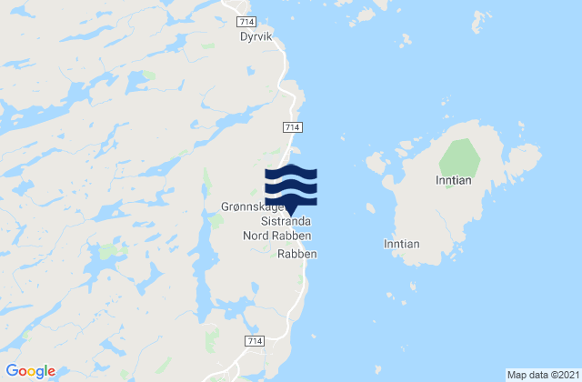 Mappa delle maree di Sistranda, Norway