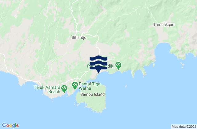 Mappa delle maree di Sitiarjo, Indonesia