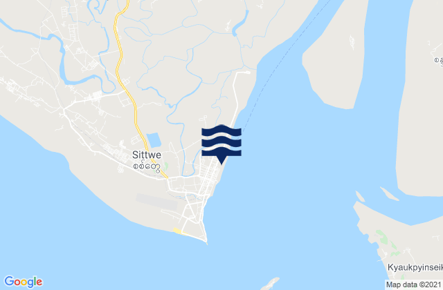 Mappa delle maree di Sittwe (Akyab), Myanmar