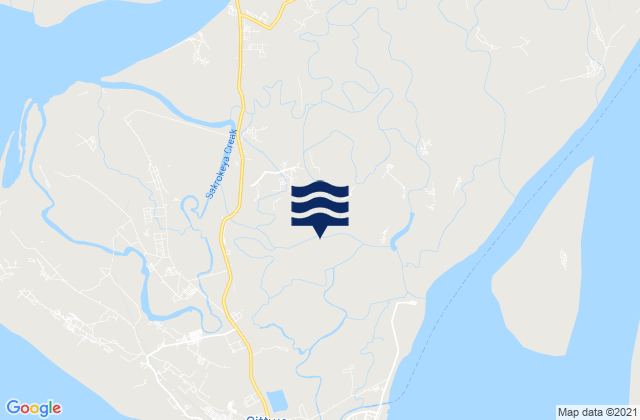 Mappa delle maree di Sittwe District, Myanmar