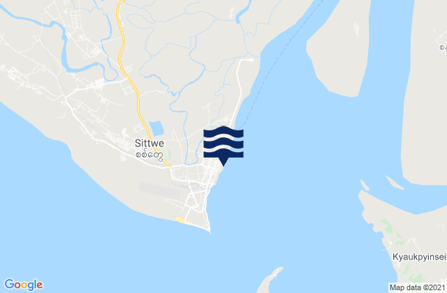 Mappa delle maree di Sittwe, Myanmar