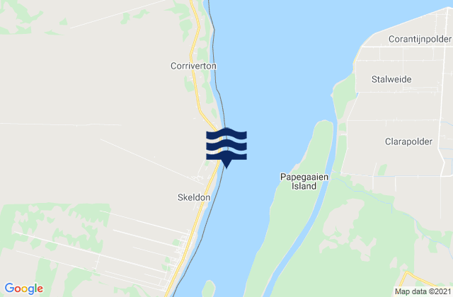 Mappa delle maree di Skeldon, Guyana