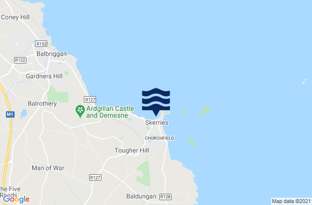 Mappa delle maree di Skerries, Ireland