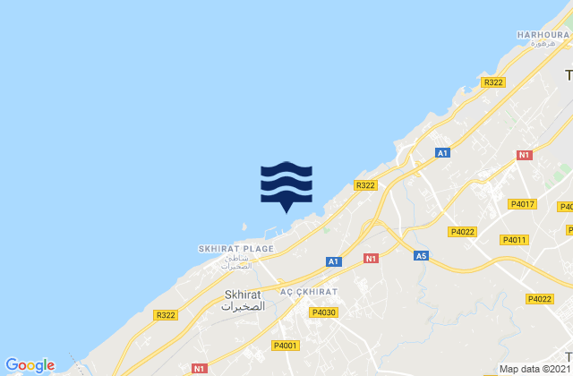 Mappa delle maree di Skhirate, Morocco