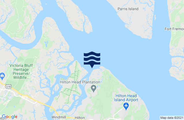 Mappa delle maree di Skull Creek (North Entrance Hilton Head Island), United States