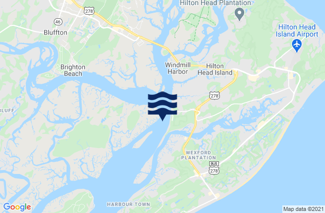 Mappa delle maree di Skull Creek (South Entrance Hilton Head Island), United States