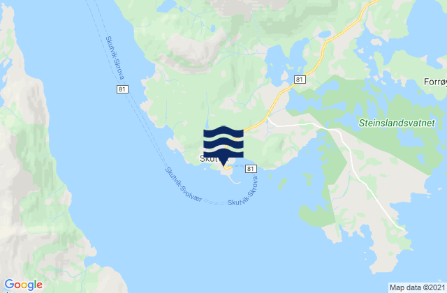 Mappa delle maree di Skutvika, Norway