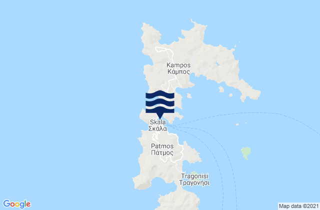 Mappa delle maree di Skála, Greece