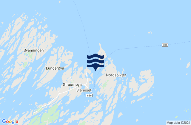 Mappa delle maree di Sleneset, Norway