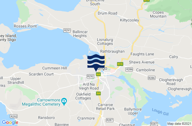 Mappa delle maree di Sligo, Ireland