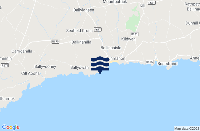 Mappa delle maree di Slippery Island, Ireland