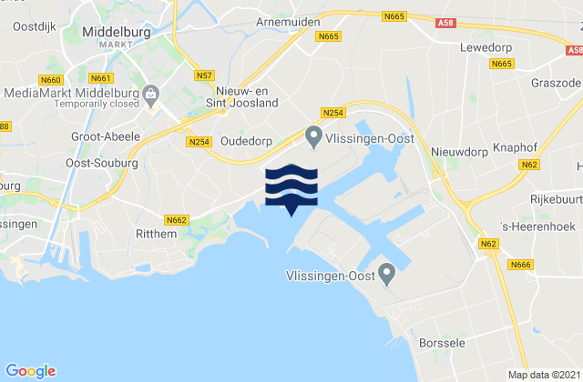 Mappa delle maree di Sloehaven, Netherlands