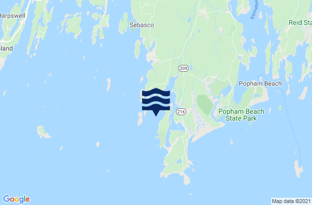 Mappa delle maree di Small Point Harbor, United States