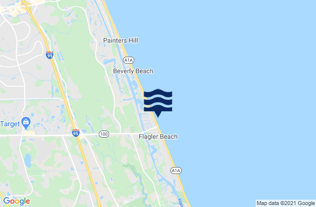 Mappa delle maree di Smith Creek (Flagler Beach), United States