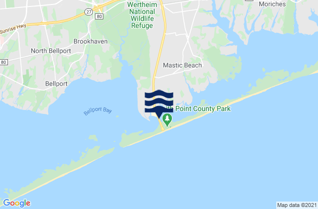 Mappa delle maree di Smith Point Bridge (Narrow Bay), United States