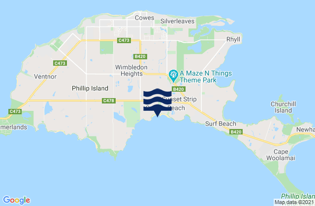 Mappa delle maree di Smiths Beach, Australia