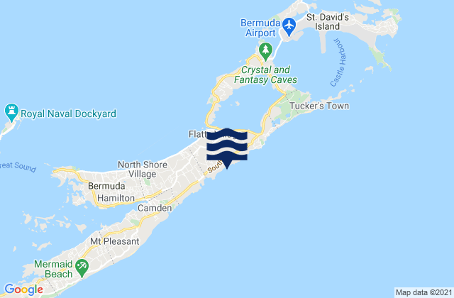 Mappa delle maree di Smith’s Parish, Bermuda