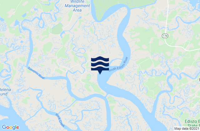 Mappa delle maree di Smuggedy Swamp South Edisto River, United States