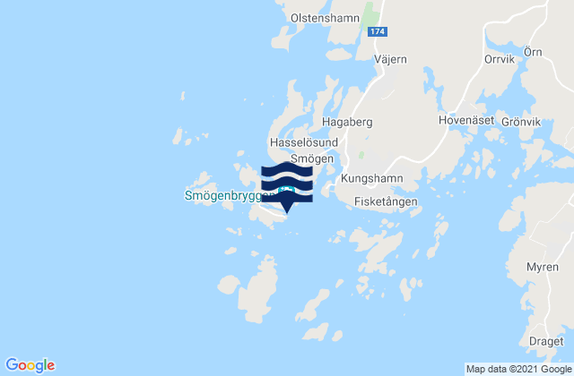 Mappa delle maree di Smögen, Sweden