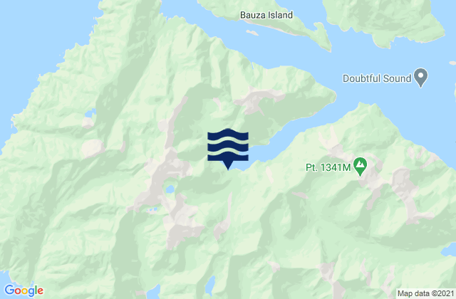Mappa delle maree di Snug Cove, New Zealand