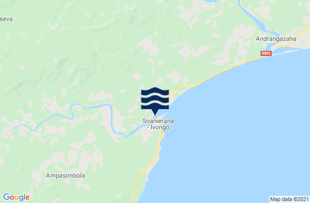 Mappa delle maree di Soanierana Ivongo, Madagascar