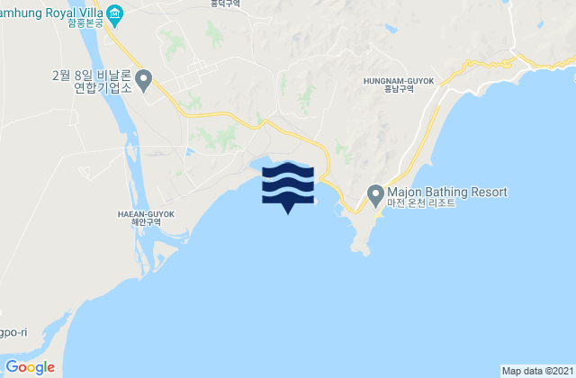 Mappa delle maree di Sohojin-hang, North Korea