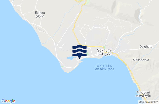 Mappa delle maree di Sokhumi, Georgia