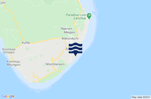Mappa delle maree di Sokoni, Tanzania