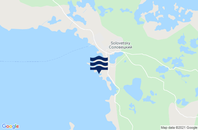 Mappa delle maree di Solovets Roads Solovetski Island, Russia