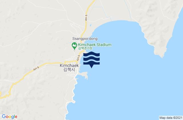 Mappa delle maree di Songjin-hang, North Korea
