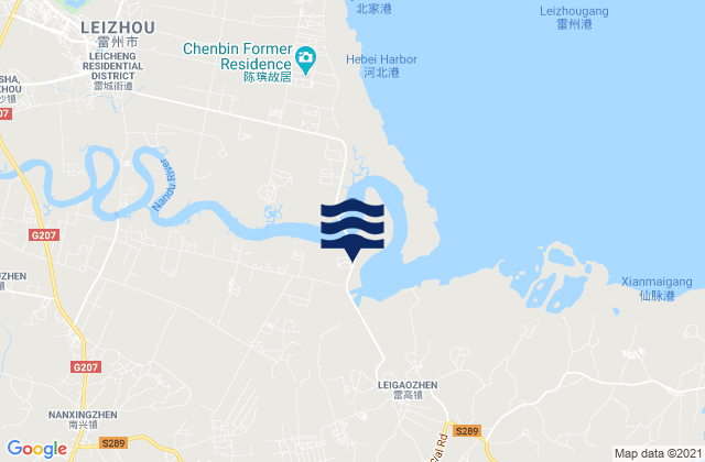 Mappa delle maree di Songzhu, China