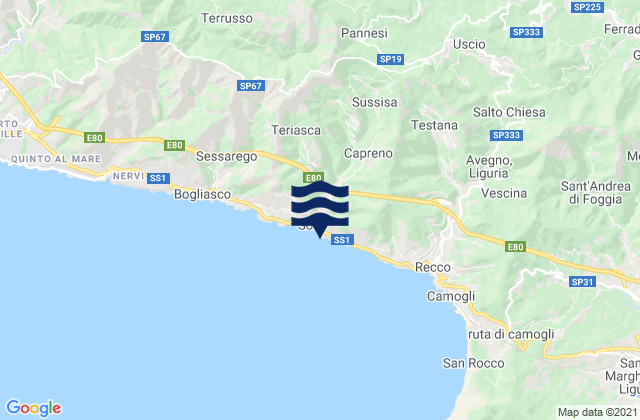 Mappa delle maree di Sori, Italy