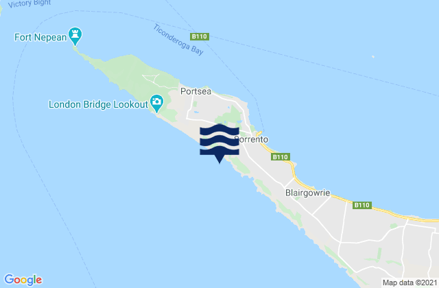 Mappa delle maree di Sorrento Back Beach, Australia