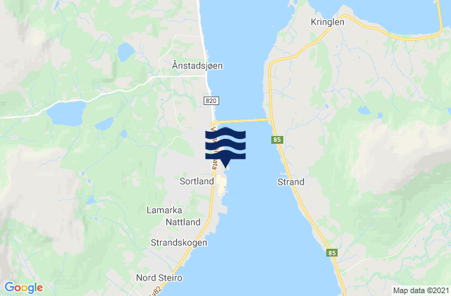 Mappa delle maree di Sortland, Norway