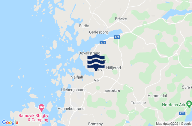 Mappa delle maree di Sotenäs Kommun, Sweden