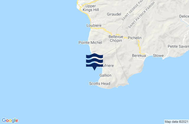 Mappa delle maree di Soufrière, Dominica