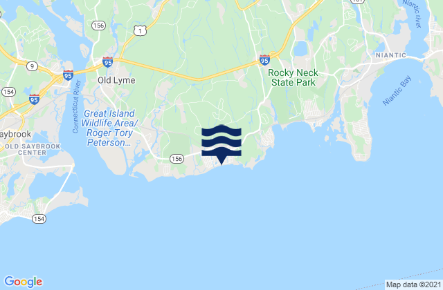 Mappa delle maree di Sound View Beach Old Lyme, United States