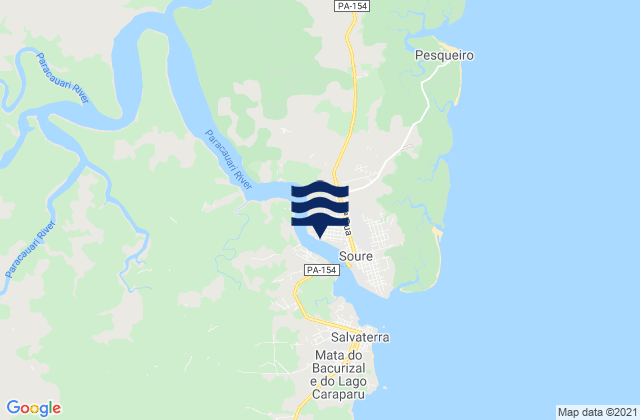 Mappa delle maree di Soure, Brazil