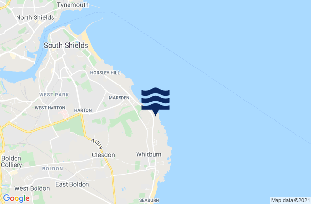 Mappa delle maree di Souter Lighthouse, United Kingdom
