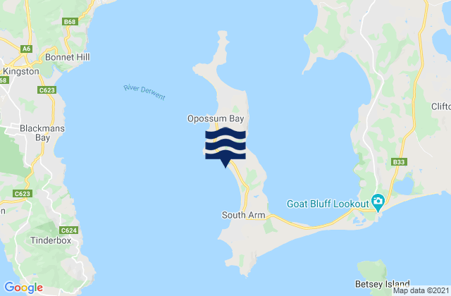 Mappa delle maree di South Arm Beach, Australia
